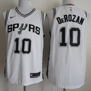 Spurs 10 DeMar DeRozan White 2018-19 Nike Authentic Jersey