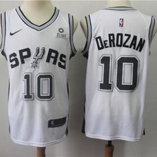 Spurs 10 DeMar DeRozan White Nike Swingman Jersey