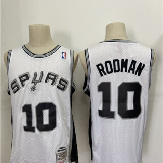 Spurs 10 Dennis Rodman White 1993-94 Hardwood Classics Jersey