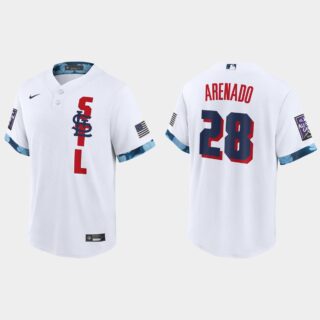 St.Louis Cardinals #28 Nolan Arenado 2021 Mlb All Star Game Fan's Version White Jersey
