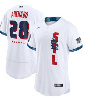 St. Louis Cardinals #28 Nolan Arenado 2021 White All-Star Flex Base Stitched MLB Jersey