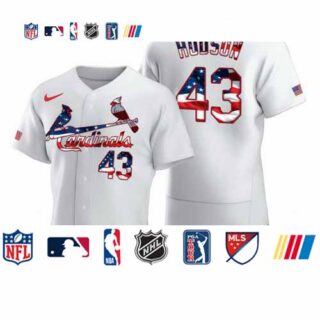 St. Louis Cardinals #43 Dakota Hudson Men's Nike White Fluttering USA Flag Limited Edition Authentic MLB Jersey