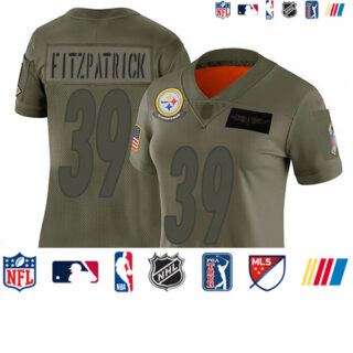 Steelers #39 Minkah Fitzpatrick Camo Women's Stitched Football Limited 2019 Salute to Service Jersey