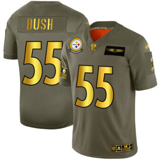 Steelers #55 Devin Bush Camo Gold Men's Stitched Football Limited 2019 Salute To Service Jersey