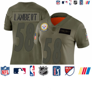 Steelers #58 Jack Lambert Camo Women's Stitched Football Limited 2019 Salute to Service Jersey