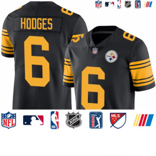 Steelers #6 Devlin Hodges Black Men's Stitched Football Limited Rush Jersey