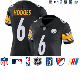 Steelers #6 Devlin Hodges Black Team Color Women's Stitched Football Vapor Untouchable Limited Jersey