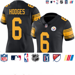 Steelers #6 Devlin Hodges Black Women's Stitched Football Limited Rush Jersey
