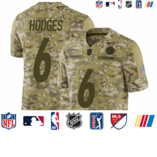 Steelers #6 Devlin Hodges Camo Men's Stitched Football Limited 2018 Salute To Service Jersey