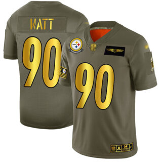 Steelers #90 T. J. Watt Camo Gold Men's Stitched Football Limited 2019 Salute To Service Jersey