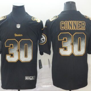 Steelers 30 James Conner Black Arch Smoke Vapor Untouchable Limited Jersey