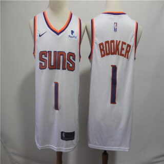 Suns 1 Devin Booker White Nike Swingman Jersey