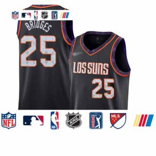 Suns #25 Mikal Bridges Black Basketball Swingman City Edition 2019 20 Jersey