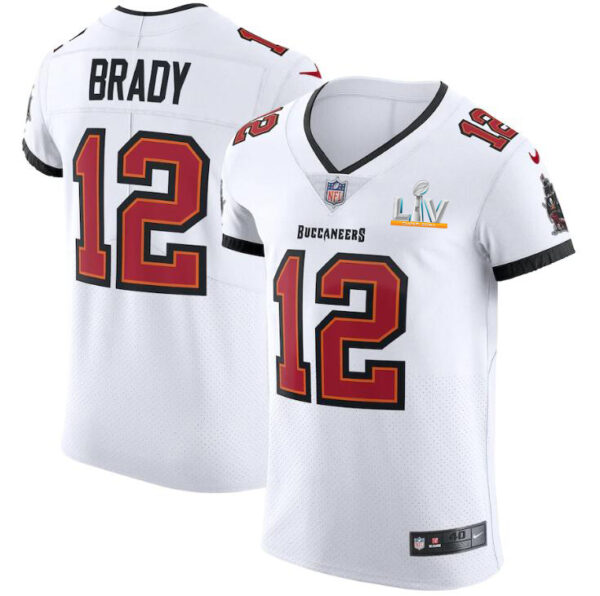 Tampa Bay Buccaneers #12 Tom Brady Men's Super Bowl LV Bound Nike White Vapor Elite Jersey