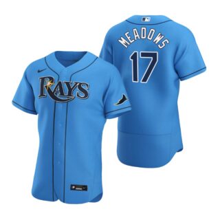 Tampa Bay Rays #17 Austin Meadows Men's Nike Light Blue Alternate 2020 Authentic Player MLB Jersey
