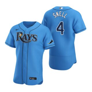 Tampa Bay Rays #4 Blake Snell Men's Nike Light Blue Alternate 2020 Authentic Player MLB Jersey