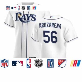 Tampa Bay Rays #56 Randy Arozarena Men's Nike White Home 2020 Authentic Player MLB Jersey