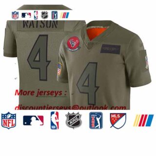 Texans #4 Deshaun Watson Camo Youth Stitched Football Limited 2019 Salute to Service Jersey