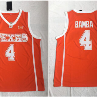 Texas Longhorns 4 Mohamed Bamba Orange Stitched College Basketball Jersey