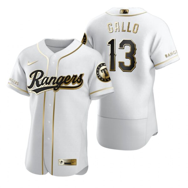 Texas Rangers #13 Joey Gallo White Nike Men's Authentic Golden Edition MLB Jersey