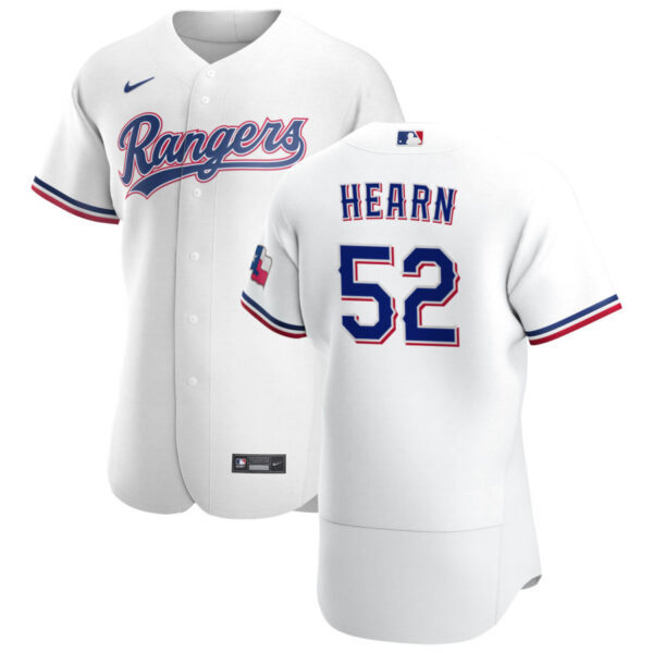 Texas Rangers #52 Taylor Hearn Men's Nike White Home 2020 Authentic Player MLB Jersey
