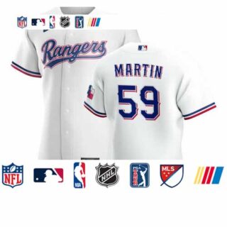 Texas Rangers #59 Brett Martin Men's Nike White Home 2020 Authentic Player MLB Jersey