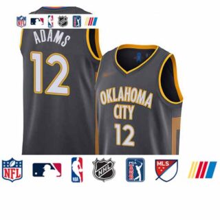 Thunder #12 Steven Adams Charcoal Basketball Swingman City Edition 2019 20 Jersey