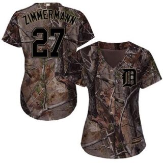 Tigers #27 Jordan Zimmermann Camo Realtree Collection Cool Base Women's Stitched Baseball Jersey