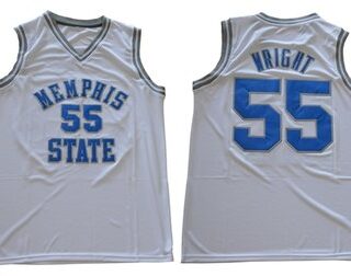 Tigers #55 Lorenzen Wright White Basketball Stitched NCAA Jersey