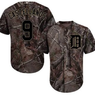 Tigers #9 Nick Castellanos Camo Realtree Collection Cool Base Stitched Baseball Jersey