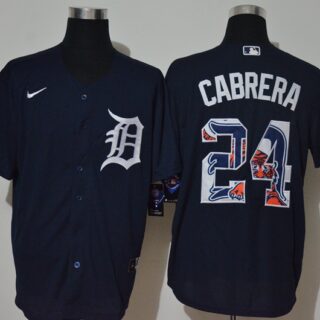 Tigers 24 Miguel Cabrera Navy 2020 Nike Cool Base Fashion Jersey