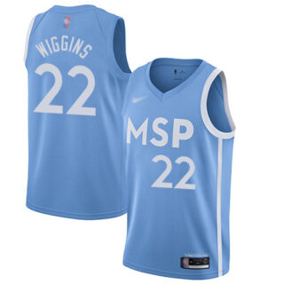 Timberwolves #22 Andrew Wiggins Blue Basketball Swingman City Edition 2019 20 Jersey