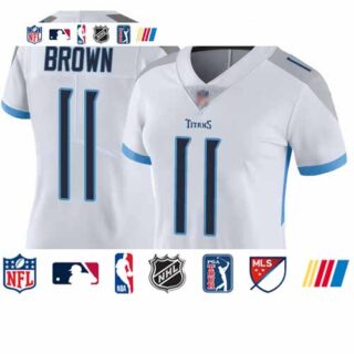 Titans #11 A.J. Brown White Women's Stitched Football Vapor Untouchable Limited Jersey