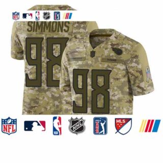 Titans #98 Jeffery Simmons Camo Youth Stitched Football Limited 2018 Salute to Service Jersey