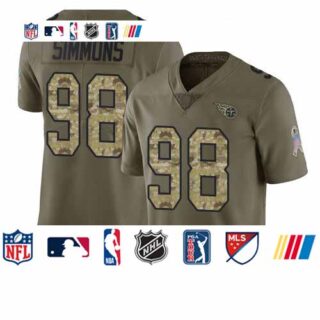 Titans #98 Jeffery Simmons Olive Camo Men's Stitched Football Limited 2017 Salute To Service Jersey
