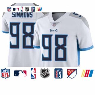 Titans #98 Jeffery Simmons White Men's Stitched Football Vapor Untouchable Limited Jersey