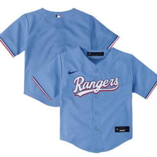 Toddler Texas Rangers Blank Light Blue Stitched Baseball Jersey