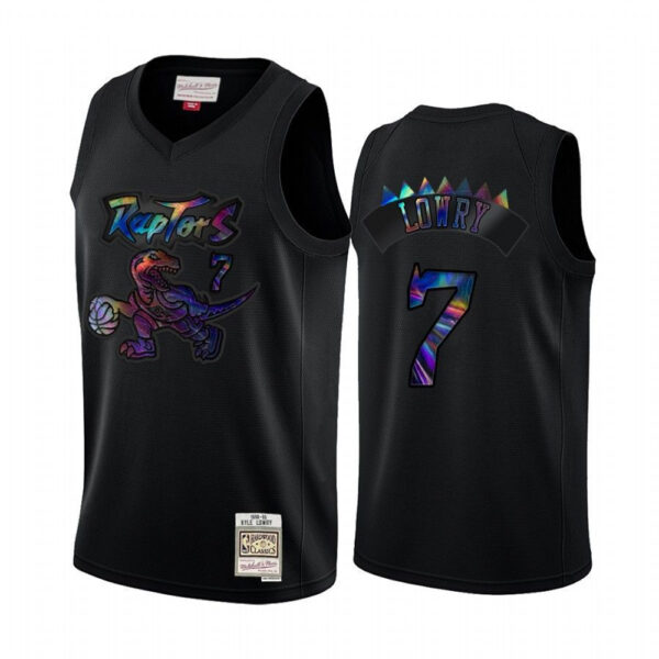 Toronto Raptors #7 Kyle Lowry Men's Iridescent HWC Limited NBA Jersey - Black