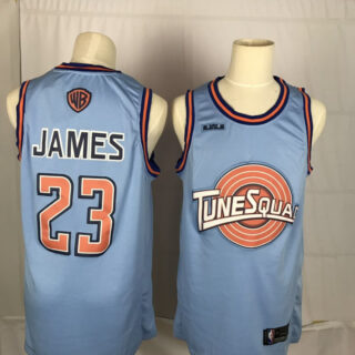 Tune Squad 23 Lebron James Blue Stitched Movie Basketball Jersey