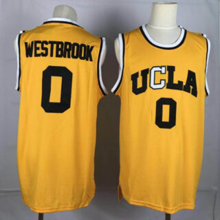 UCLA Bruins 0 Russell Westbrook Yellow College Basketball Jersey
