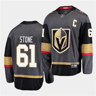 Vegas Golden Knights #61 Mark Stone Home Black 2021 Captain Men Jersey