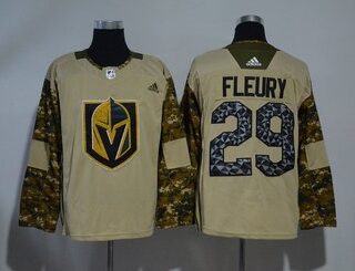 Vegas Golden Knights 29 Marc-Andre Fleury Camo 2017 Veterans Day Adidas Jersey