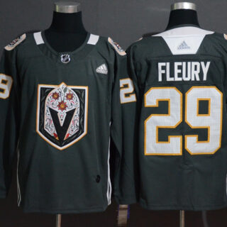 Vegas Golden Knights 29 Marc-Andre Fleury Gray Dia De Los Muertos Adidas Jersey