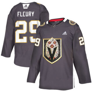 Vegas Golden Knights 29 Marc-Andre Fleury Gray Dia De Los Muertos Adidas Jersey
