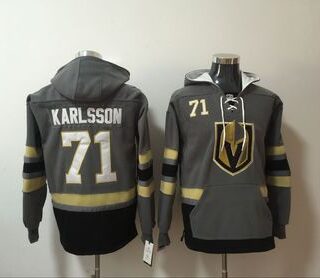 Vegas Golden Knights 71 William Karlsson Gray All Stitched Hooded Sweatshirt