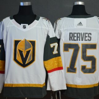 Vegas Golden Knights 75 Ryan Reaves White With Special Glittery Logo Adidas Jersey