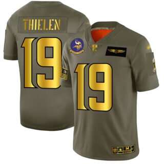 Vikings #19 Adam Thielen Camo Gold Men's Stitched Football Limited 2019 Salute To Service Jersey