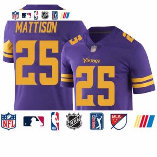Vikings #25 Alexander Mattison Purple Men's Stitched Football Limited Rush Jersey