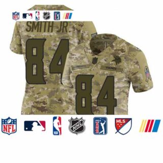 Vikings #84 Irv Smith Jr. Camo Women's Stitched Football Limited 2018 Salute to Service Jersey
