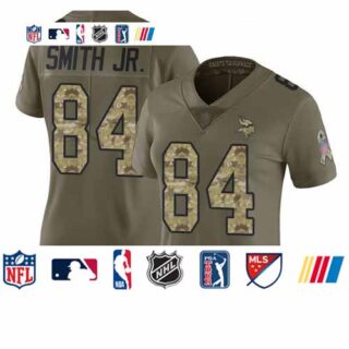 Vikings #84 Irv Smith Jr. Olive Camo Women's Stitched Football Limited 2017 Salute to Service Jersey
